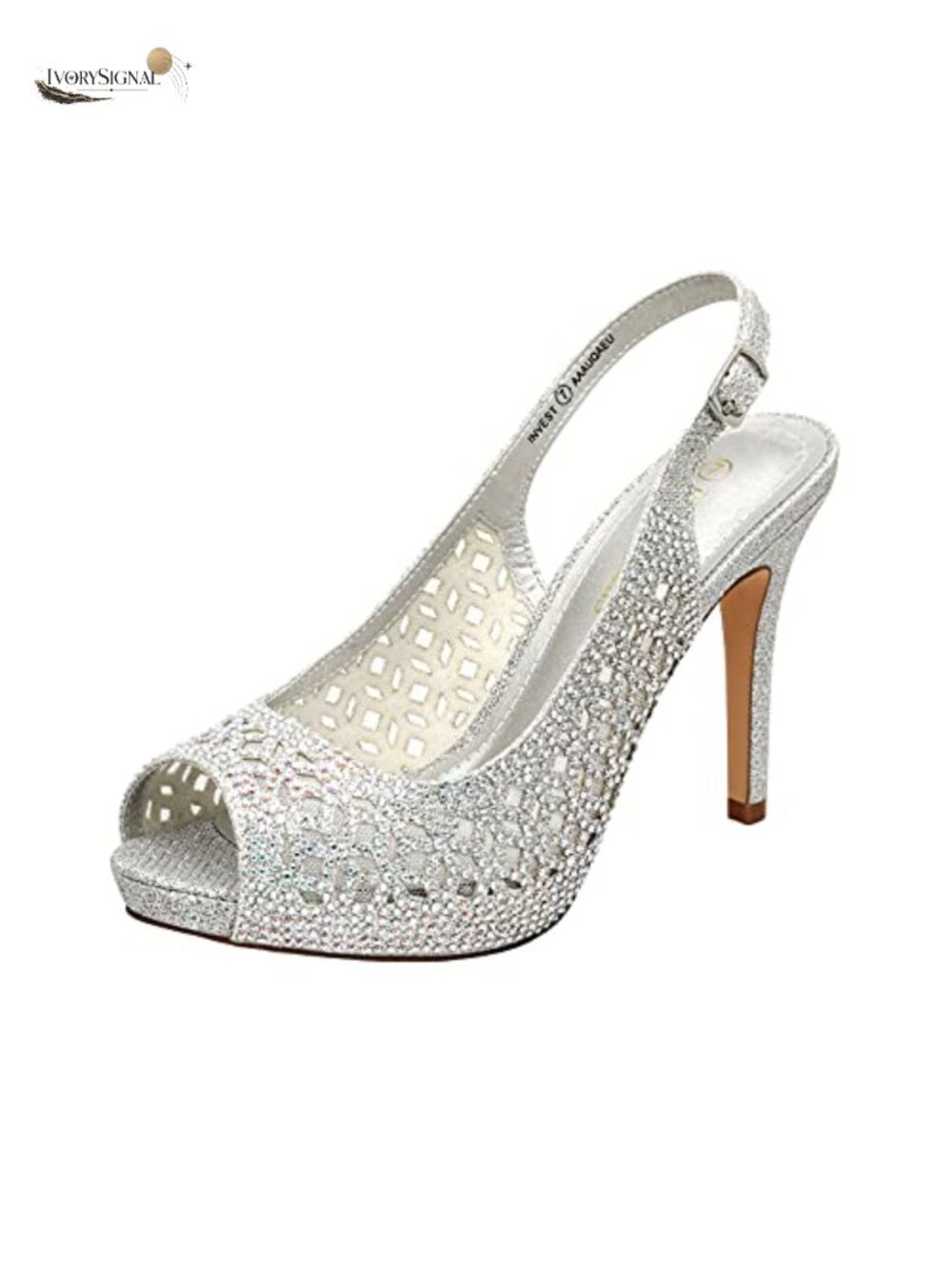 Women's Platform Peep Toe Pump Heels Slingback Rhinestone Stiletto Wedding Dance